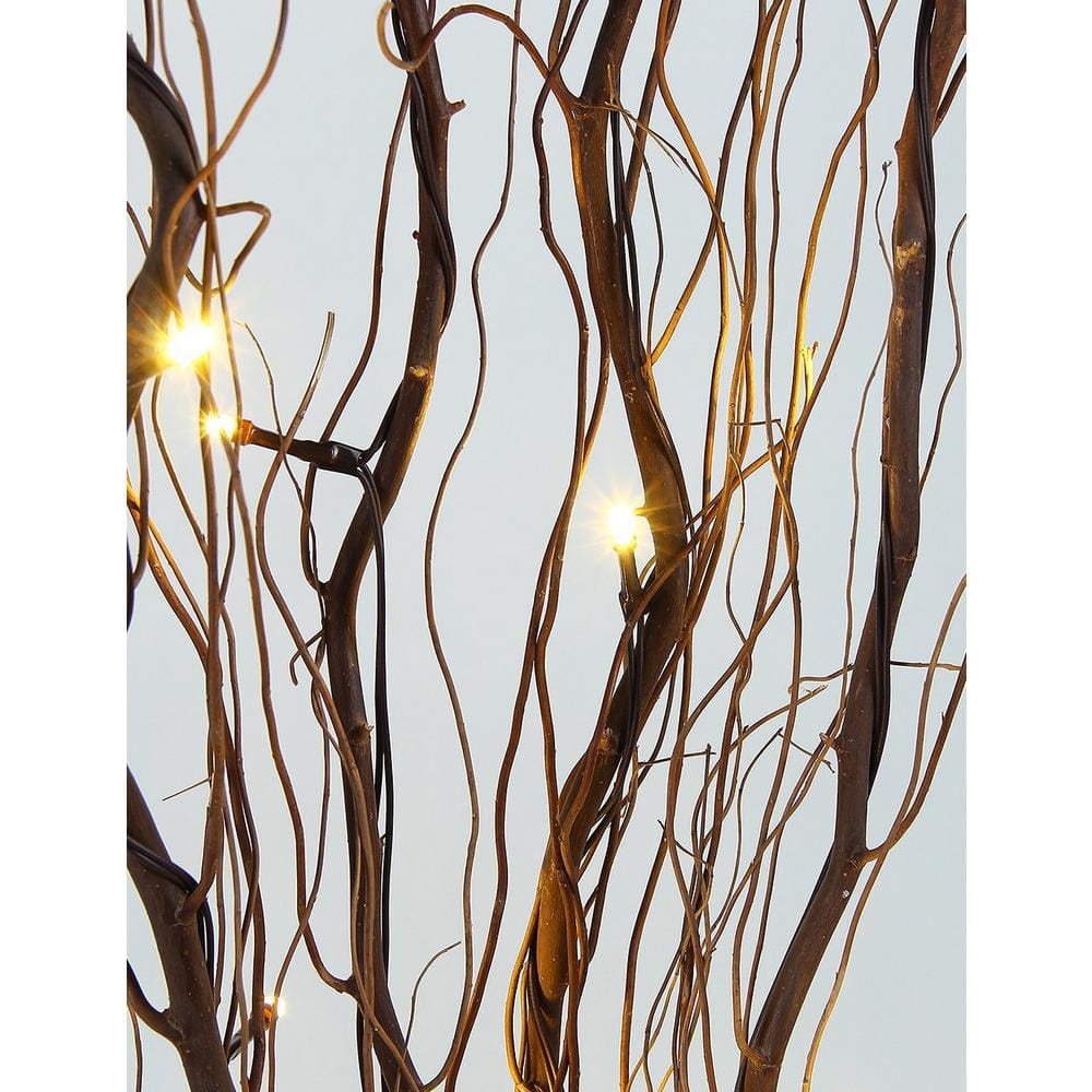 3 ft. 16 LED Natural Willow Twig Artificial Christmas Tree Lighted Branch Brown Branch - Hercitys