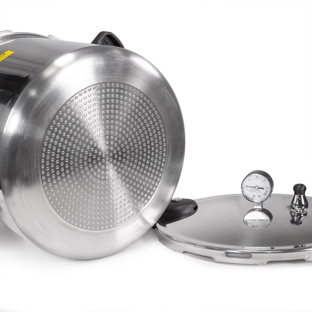 22 Qt. Aluminum Pressure Cooker with Built-in Dial Gauge - Hercitys
