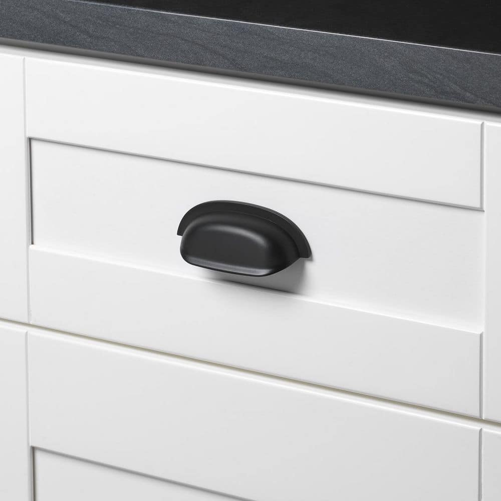 2-1/2 in. Center-to-Center Matte Black Classic Bin Cabinet Pulls (10-Pack) - Hercitys