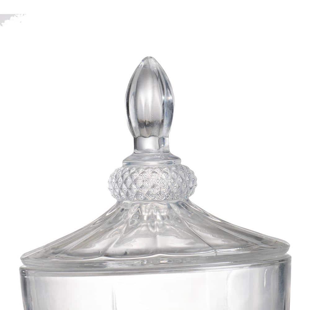 19″ Lidded Drink Dispenser – Clear, Polished Silver - Hercitys