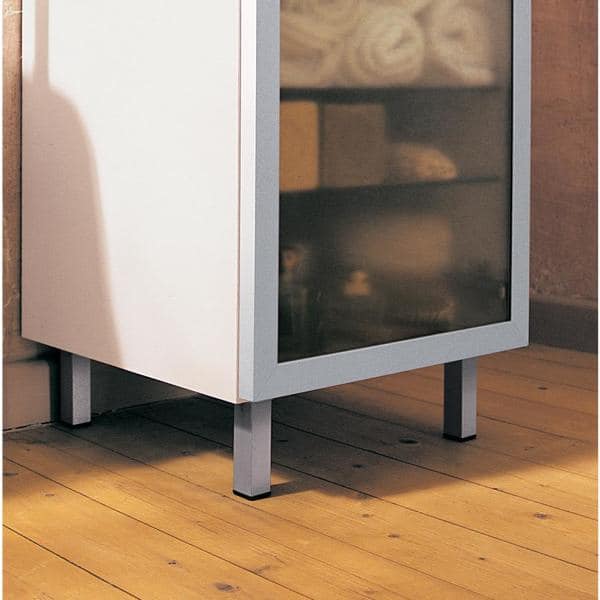 5.9 in. Black Metal Square Table Leg Set (Set of 4) - Hercitys