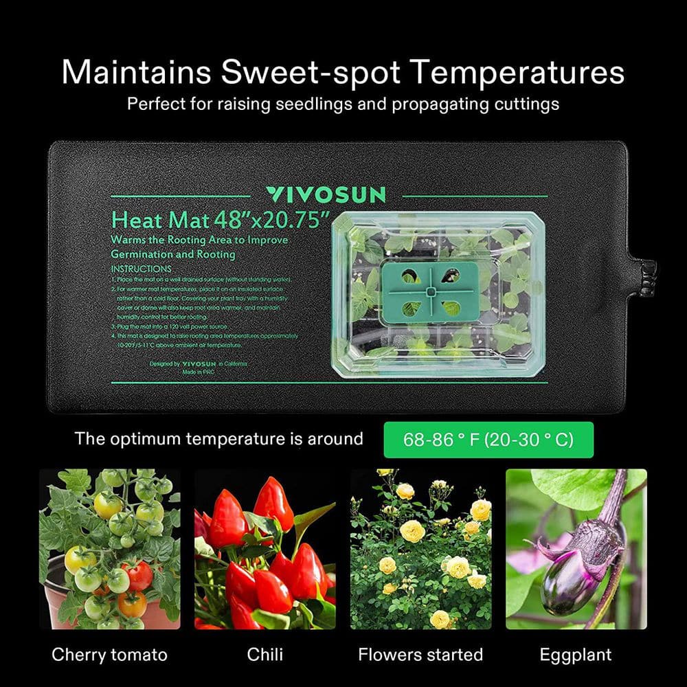 48 in. x 20.75 in. Durable Waterproof Seedling Heat Mat - Hercitys