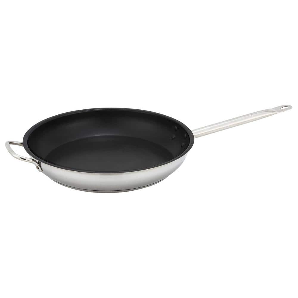 12 in. Non-stick Stainless Steel Frying Pan with Helper Handle - Hercitys
