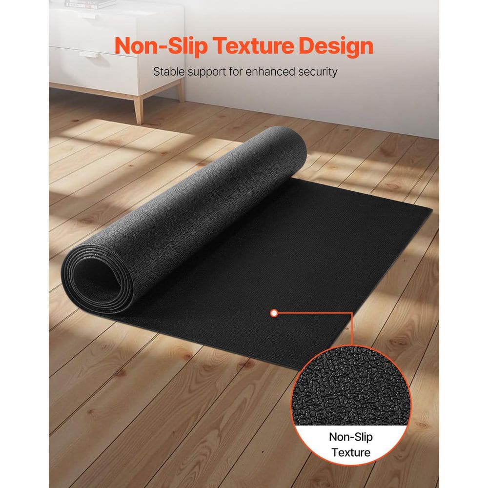 35.5 in. x 78.7 in. x 0.16 in. High Density PVC Treadmill Mat for Carpet, Non-slip, Waterproof Floor Protector for Gym - Hercitys