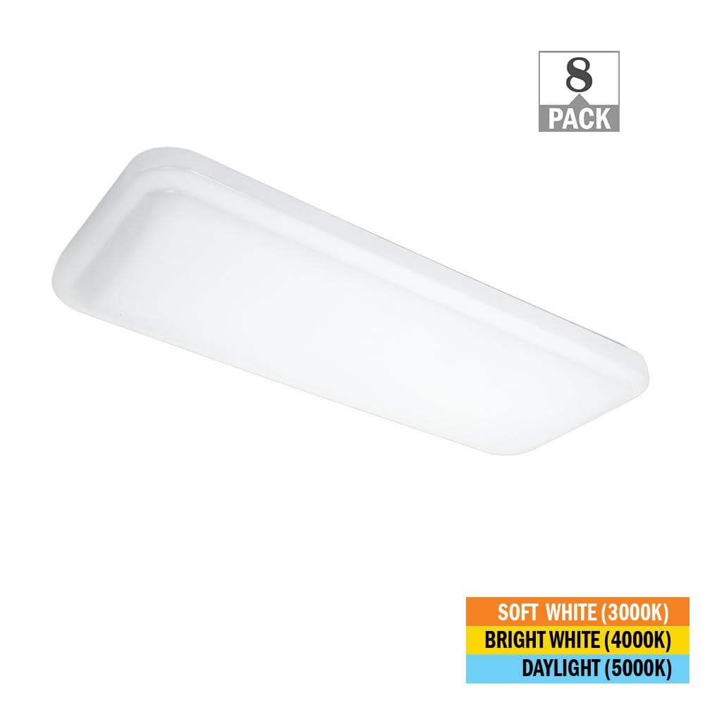 24 in. x 10 in. Classic White LED Flush Mount Closet Light 1600 Lumens 20-Watt Adjustable CCT Kitchen Light Dimmable - Hercitys