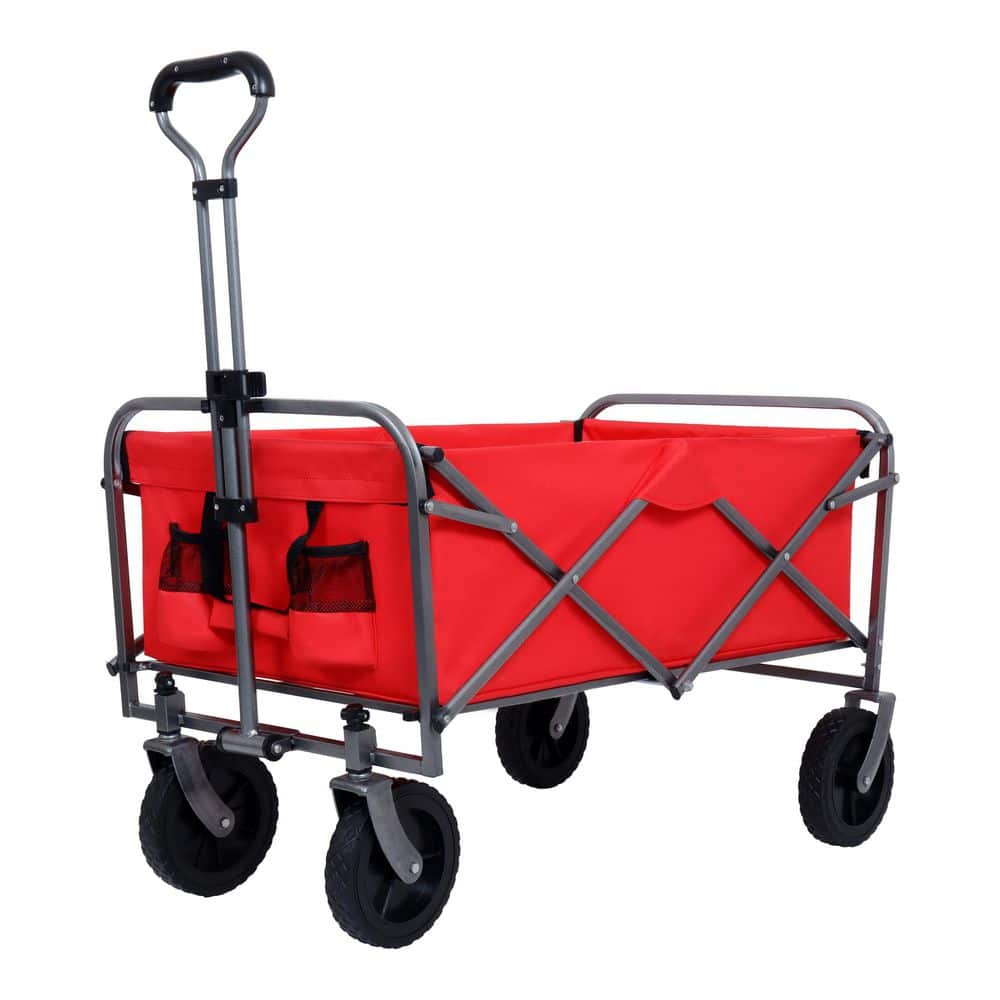 3.13 cu. ft. Steel Frame Garden Cart With 600D Oxford Fabric for Shopping, Garden, Groceries, Apartment, Camping, - Hercitys