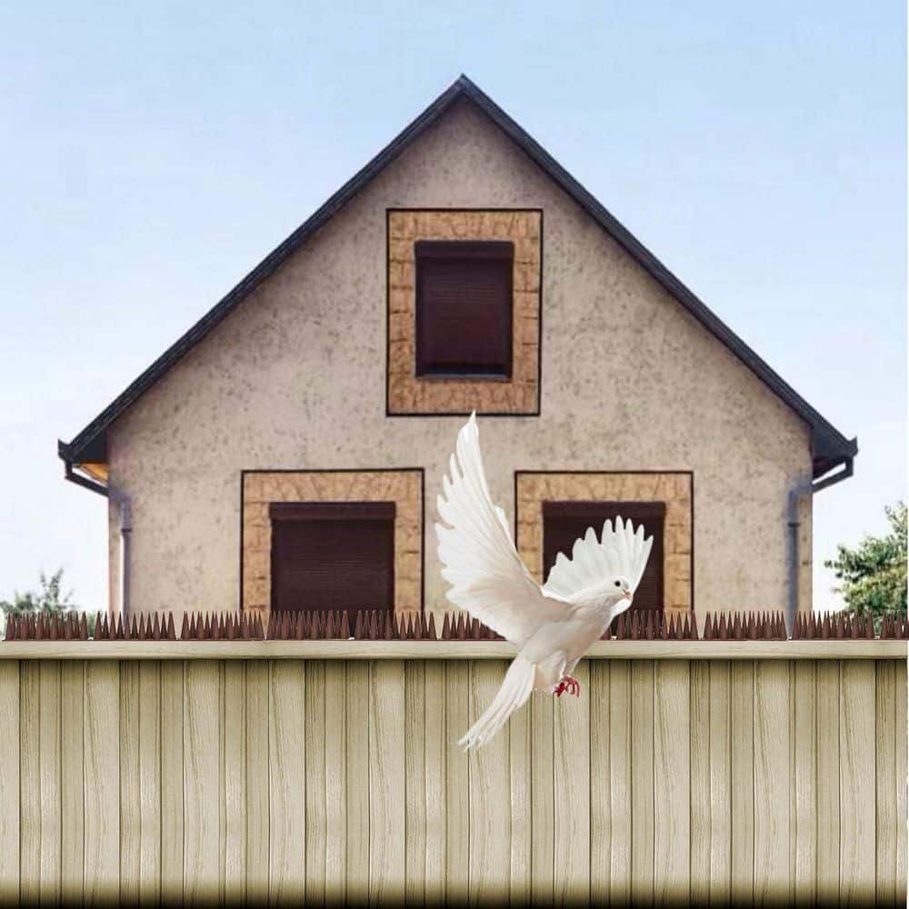 4 in. x 1.57 in. Plastic Bird Spikes for Blocking Little Robin, Pigeon, Squirrel, Raccoon and Cat in Black (12-Pack) - Hercitys