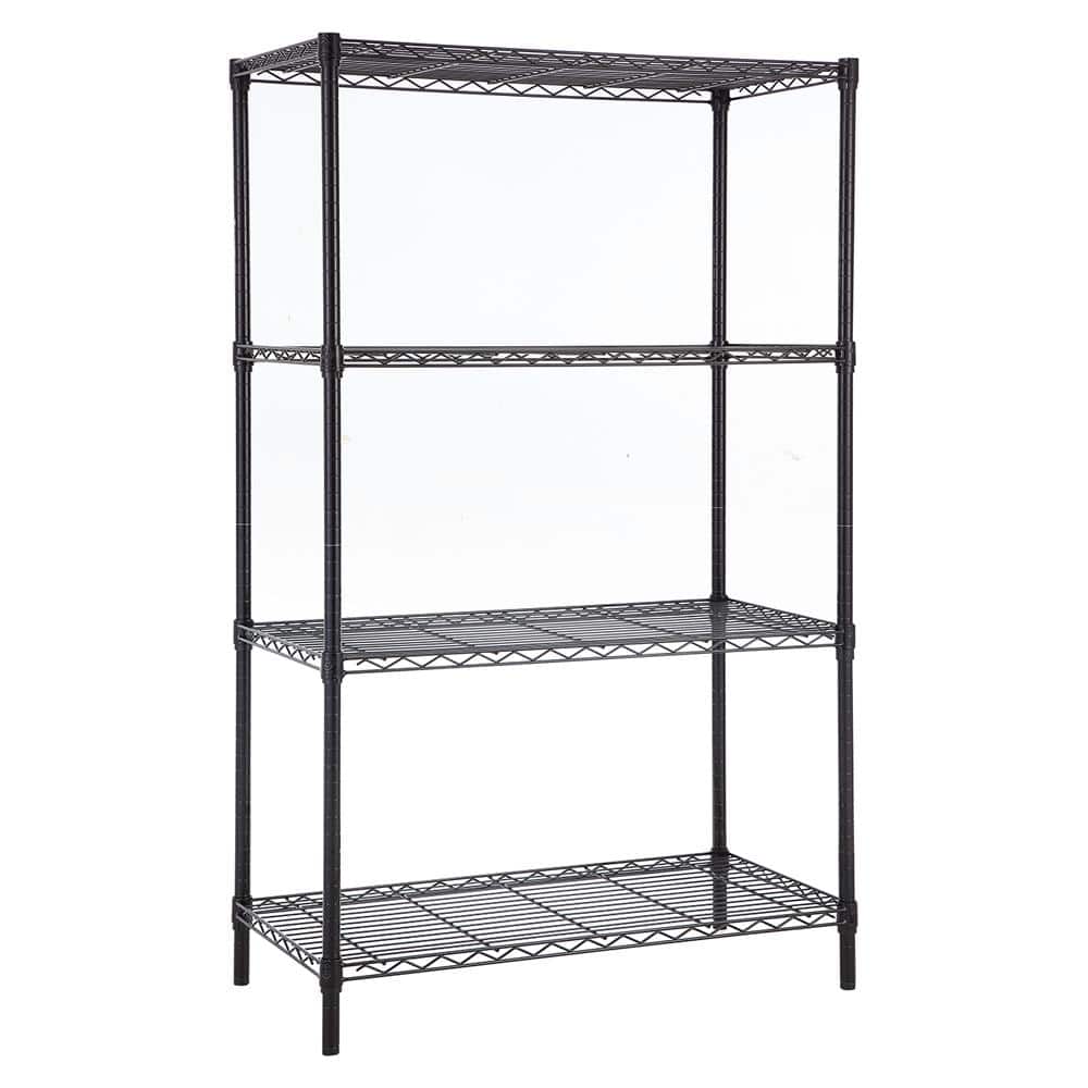 4-Tier Black Coating Utility Wire Shelving Unit (18 in. D x 36 in. W x 59 in. H) - Hercitys