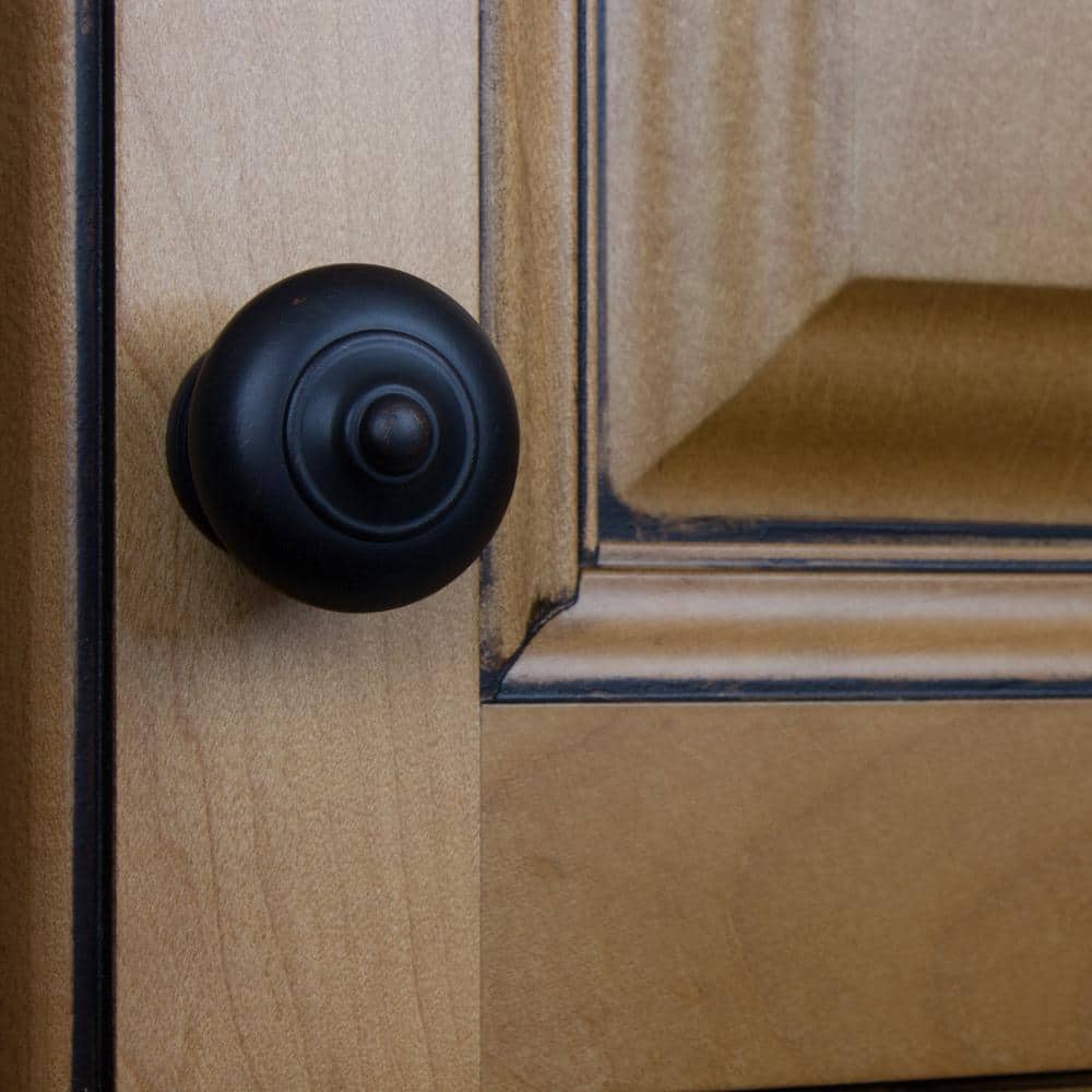 1-1/2 in. Dia Oil Rubbed Bronze Round Ring Mushroom Cabinet Knob (10-Pack) - Hercitys