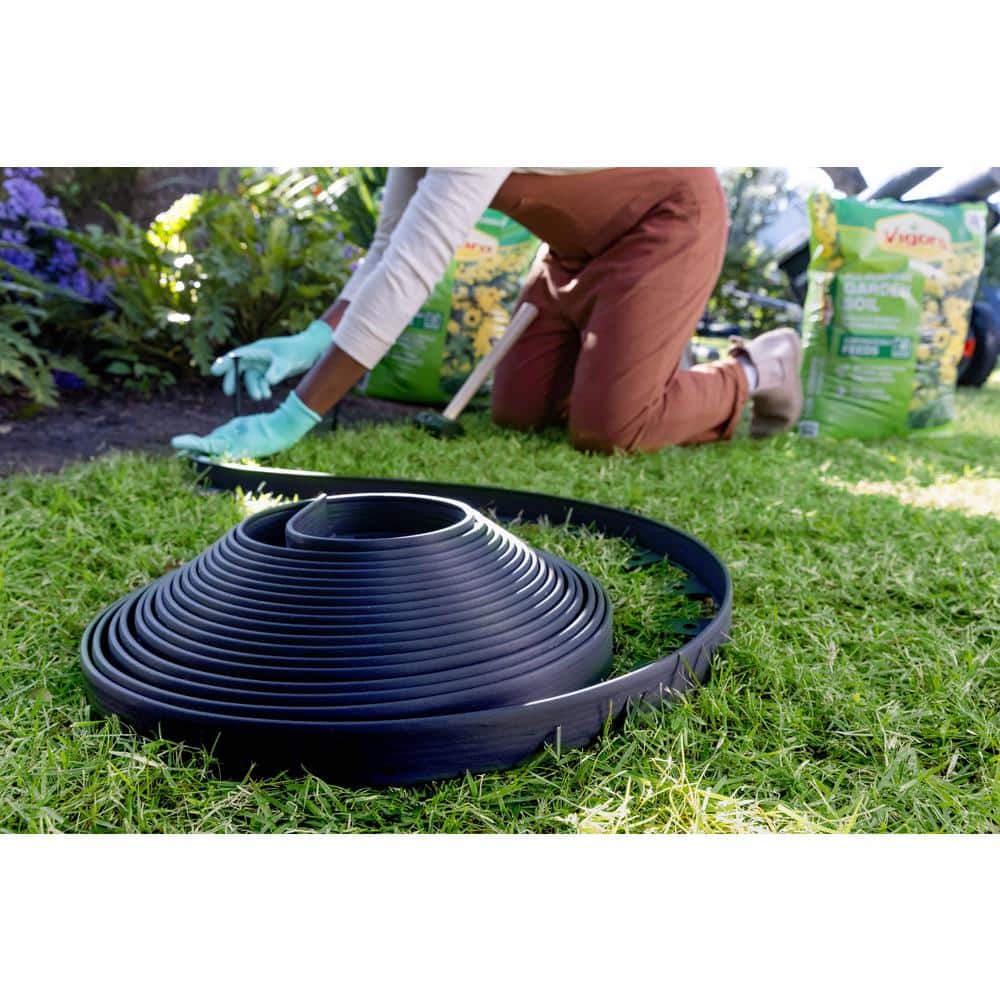 100 ft. Heavy-Duty No-Dig Plastic Landscape Edging - Hercitys