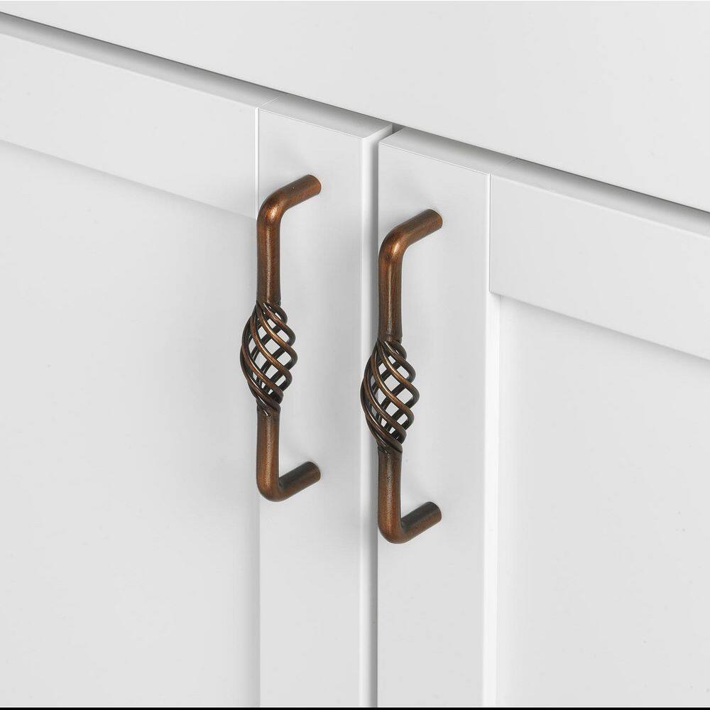 5 in. Center-to-Center Rustic Bronze Birdcage Cabinet Pulls (10-Pack) - Hercitys