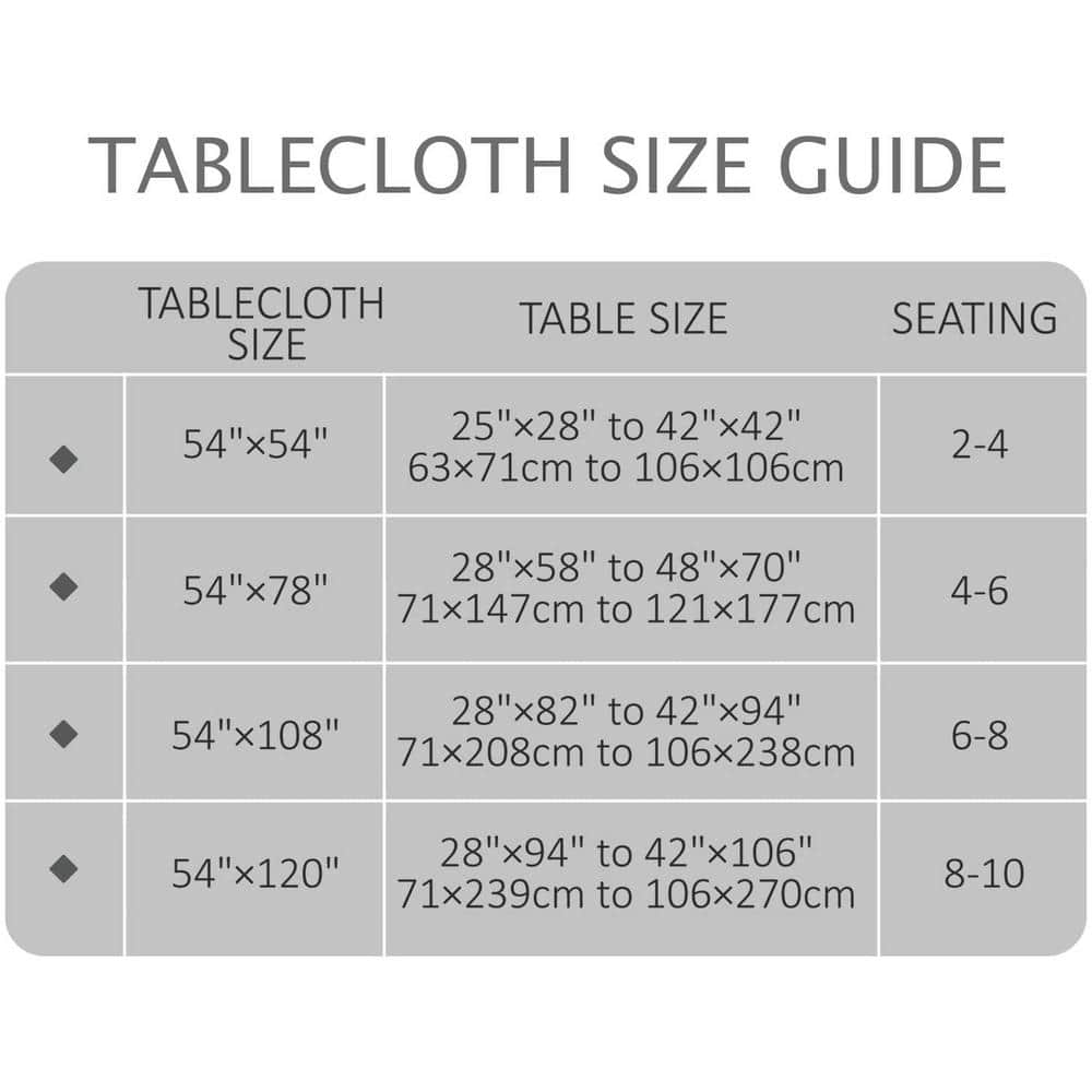 55 in. in. W x 78 in. L Grey Waterproof Vinyl Tablecloth - Hercitys