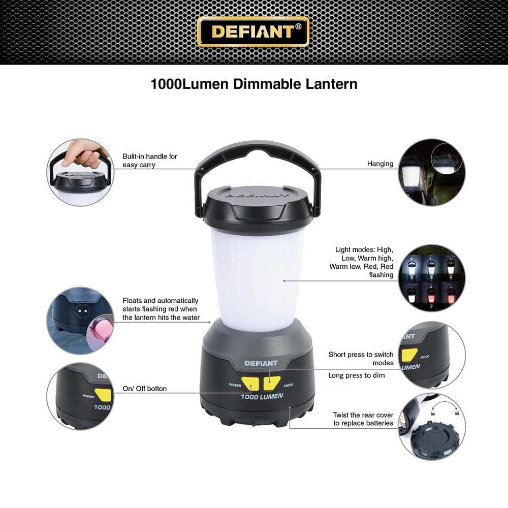 1000 Lumen Dimmable Weatherproof LED Lantern - Hercitys