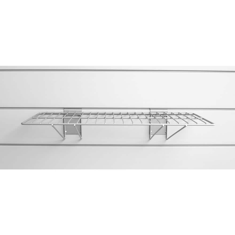 24 in. L x 12 in. W Slatwall Steel Wire Bracket Shelf (2-Pack) - Hercitys