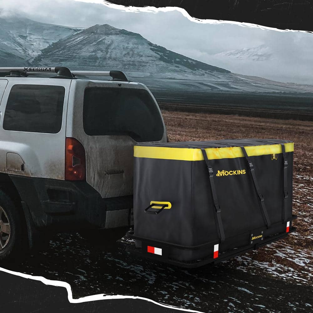 30 cu. ft. Waterproof Cargo Carrier Bag 60 in. x 24 in. x 36 in. Cargo Hitch Bag with Lock Straps and Carry Bag, Yellow - Hercitys