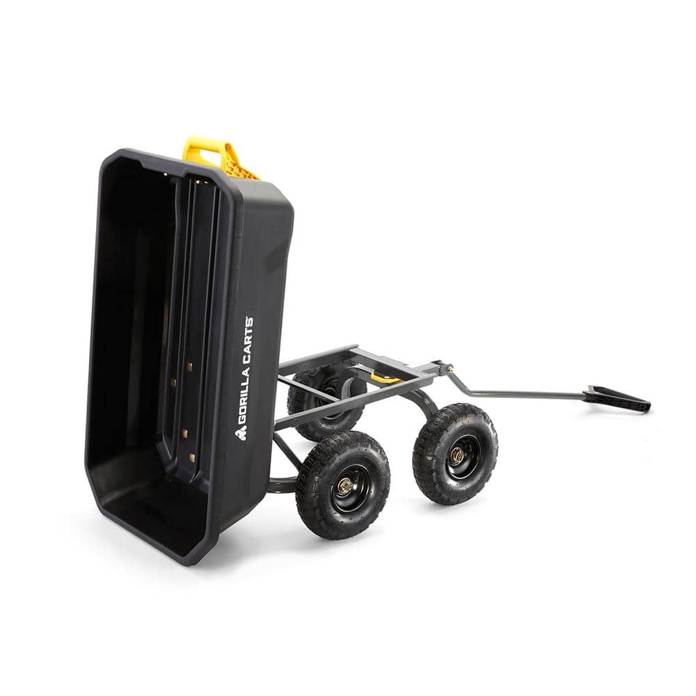 4 cu. ft. Patented Poly Dumping Garden Cart, 600 lbs. Capacity, 35 in. x 22 in. x 8 in. Bed, 10 in. Pneumatic Tires - Hercitys