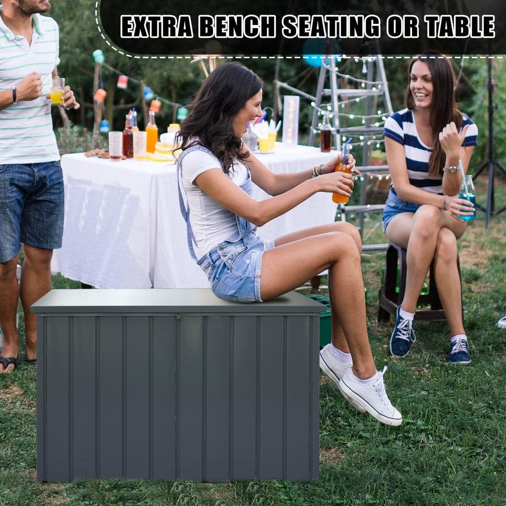 150 Gal. Dark Brown Galvanized Steel Deck Box - Hercitys