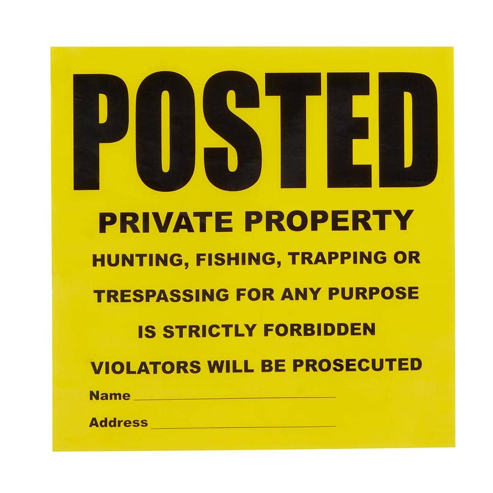 11 in. x 11 in. Plastic Posted Private Property Signs (25-Piece Roll) - Hercitys