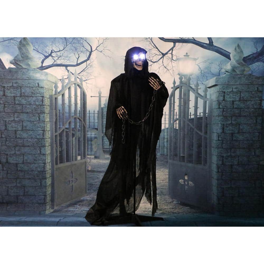 5.5 ft. Animatronic Grim Reaper Halloween Prop - Hercitys