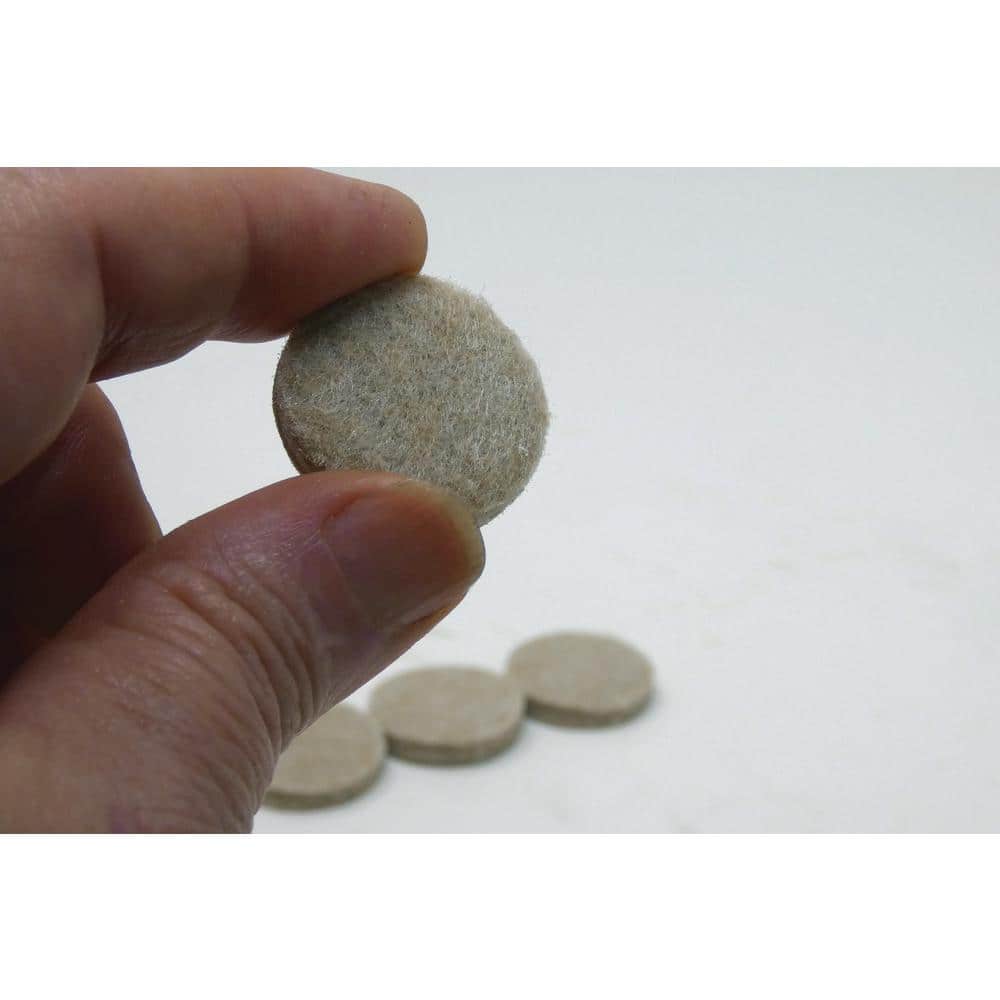 1 in. Beige Round Felt Heavy Duty Self Adhesive Furniture Pads (48-Pack) - Hercitys