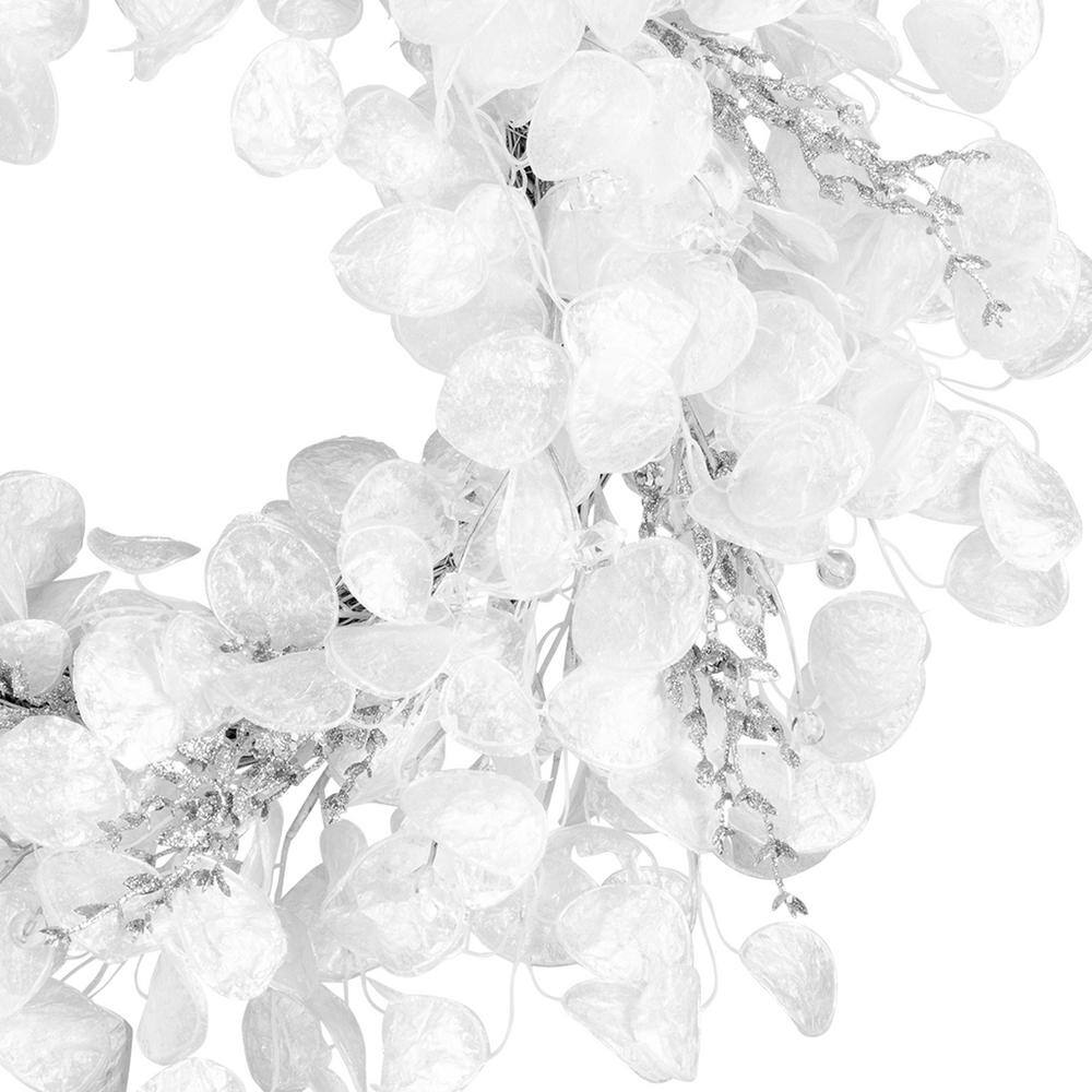 24 in., Unlit, Winter Frost White Artificial Christmas Wreath - Hercitys