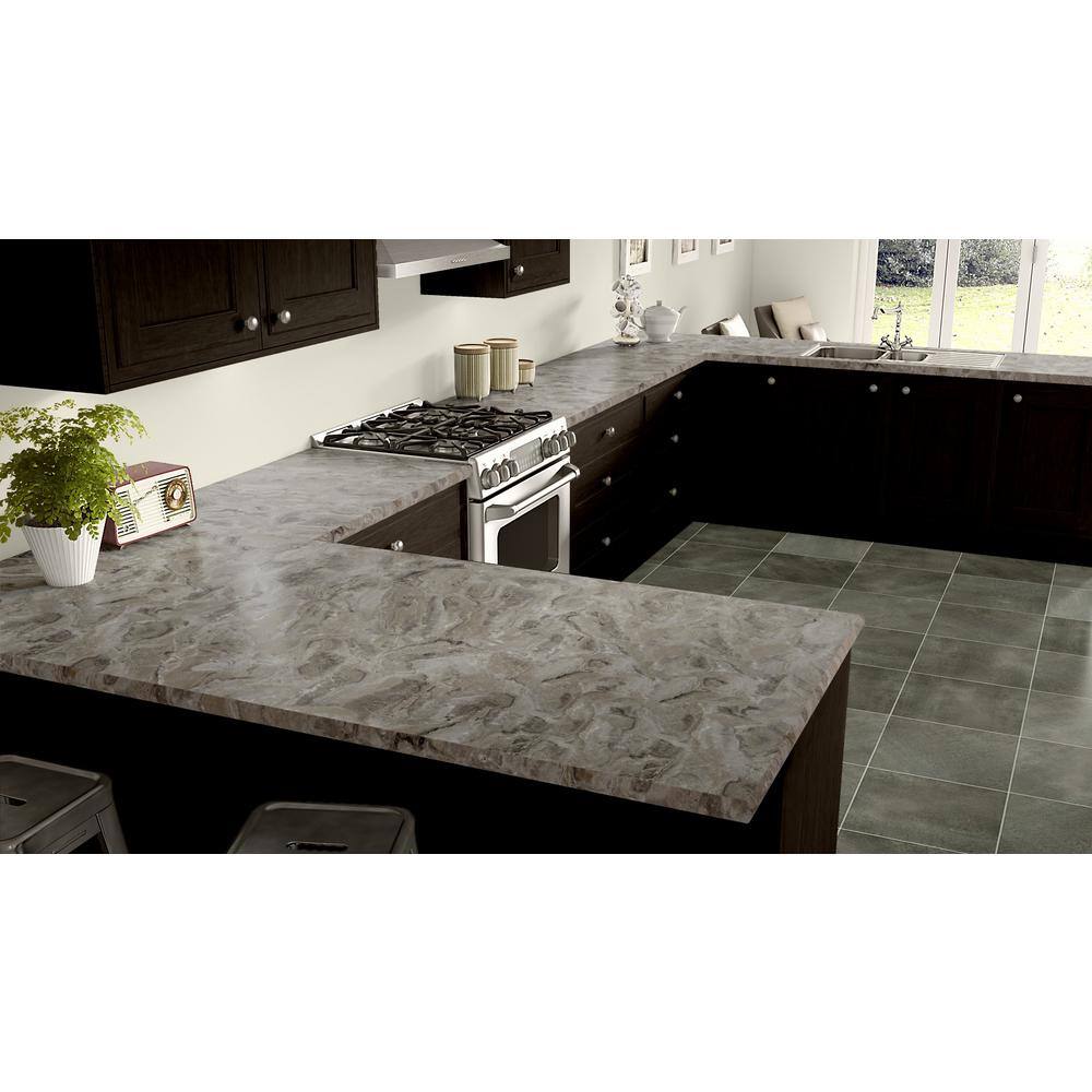 4 ft. x 8 ft. Laminate Sheet in Cipollino Bianco with HD Mirage Finish - Hercitys