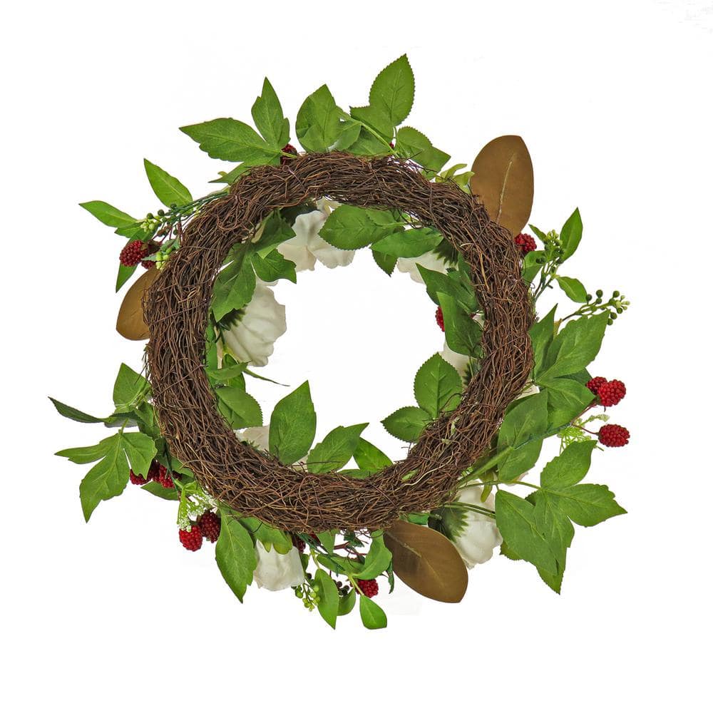 22 in. Peony and Raspberry Wreath - Hercitys