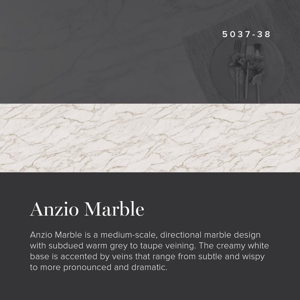 4 ft. x 8 ft. Laminate Sheet in Anzio Marble with Standard Fine Velvet Texture Finish - Hercitys