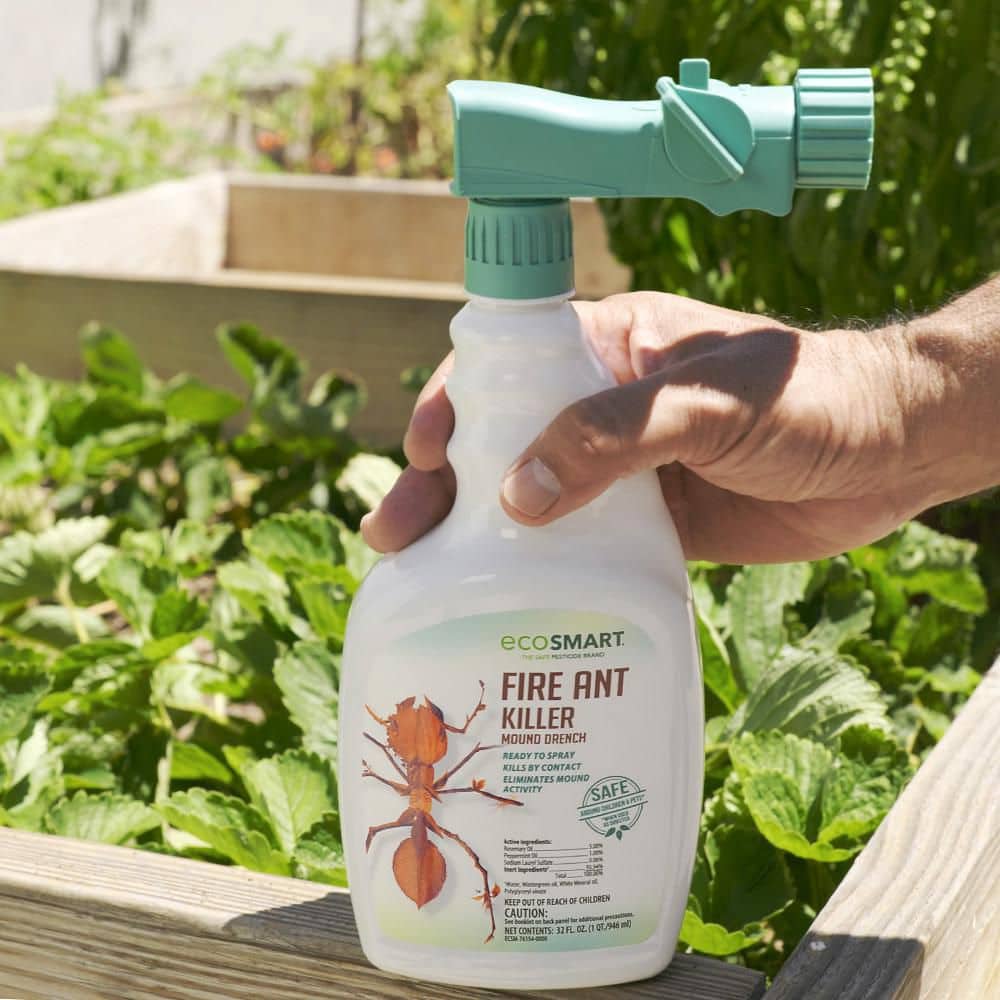 32 oz. Natural Fire Ant Killer Mound Drench-Hose End Spray Bottle with Plant-Based Ingredients, Treats up to 20 Mounds - Hercitys