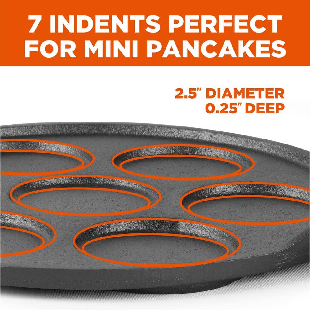 14.5 in. Pre-Seasoned Cast Iron Mini Pancake Maker - Hercitys