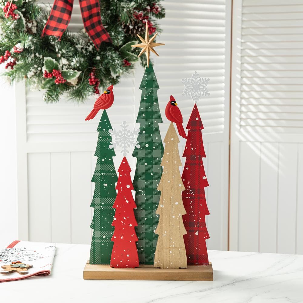 23.5 in. H Wooden Christmas Tree Table Decor (KD) - Hercitys