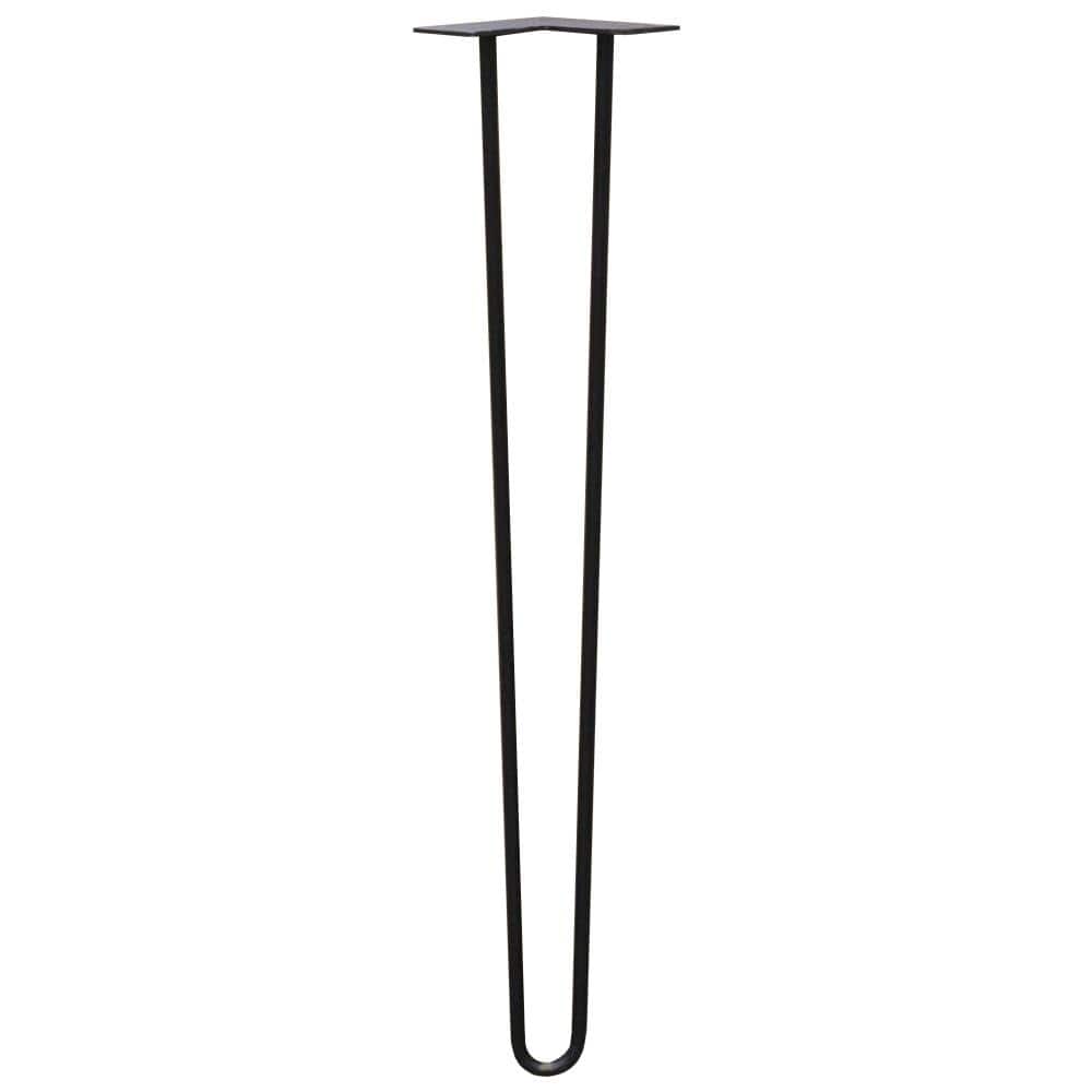 28 in. Black Steel 2-Rod Hairpin Leg (4-Pack) - Hercitys