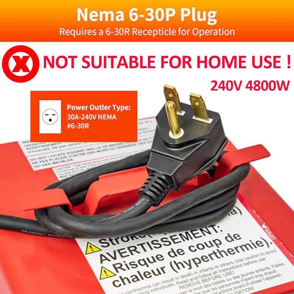 4800W Electric Portable Fan-Forced Overheat Protection Forced Air Heater with 6-ft. Cord and Thermostat Control - Hercitys