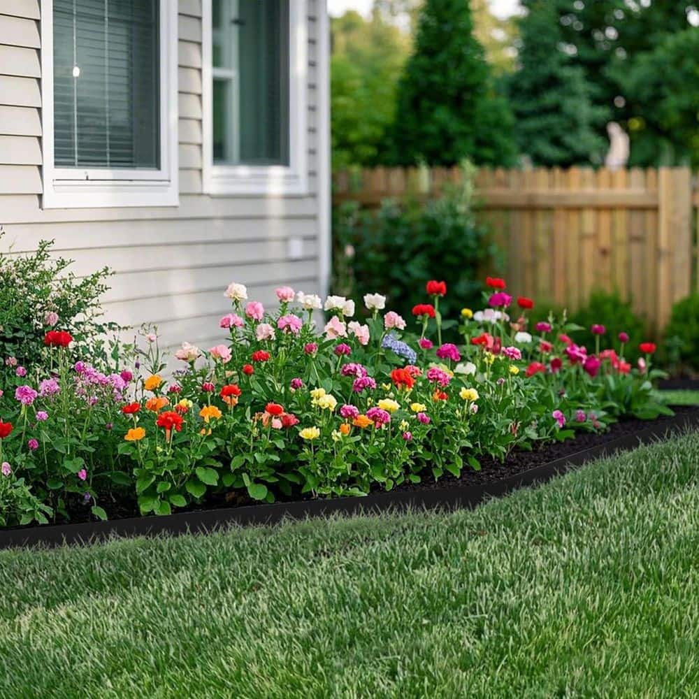 4.5 Inch Metal Landscape Edging with 11 Stakes, 40 in. Steel Edging Pack of 10 (33-Feet) - Hercitys