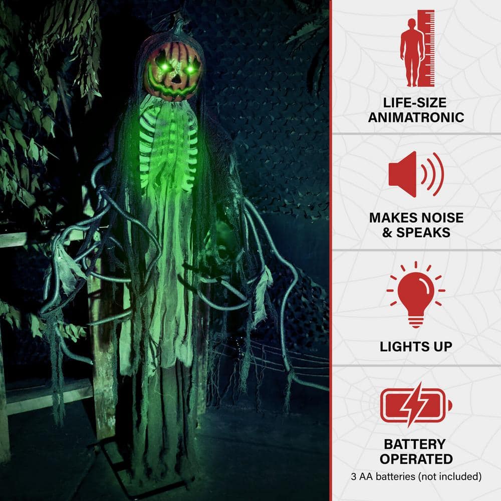 5.5 ft. Lifesize Animatronic Haunted Angel Statue Halloween Prop - Hercitys