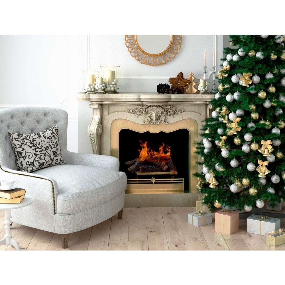 10-Pack 14 in. Large Flame Ceramic Wood Fireplace Fire Pit Log Set - Hercitys