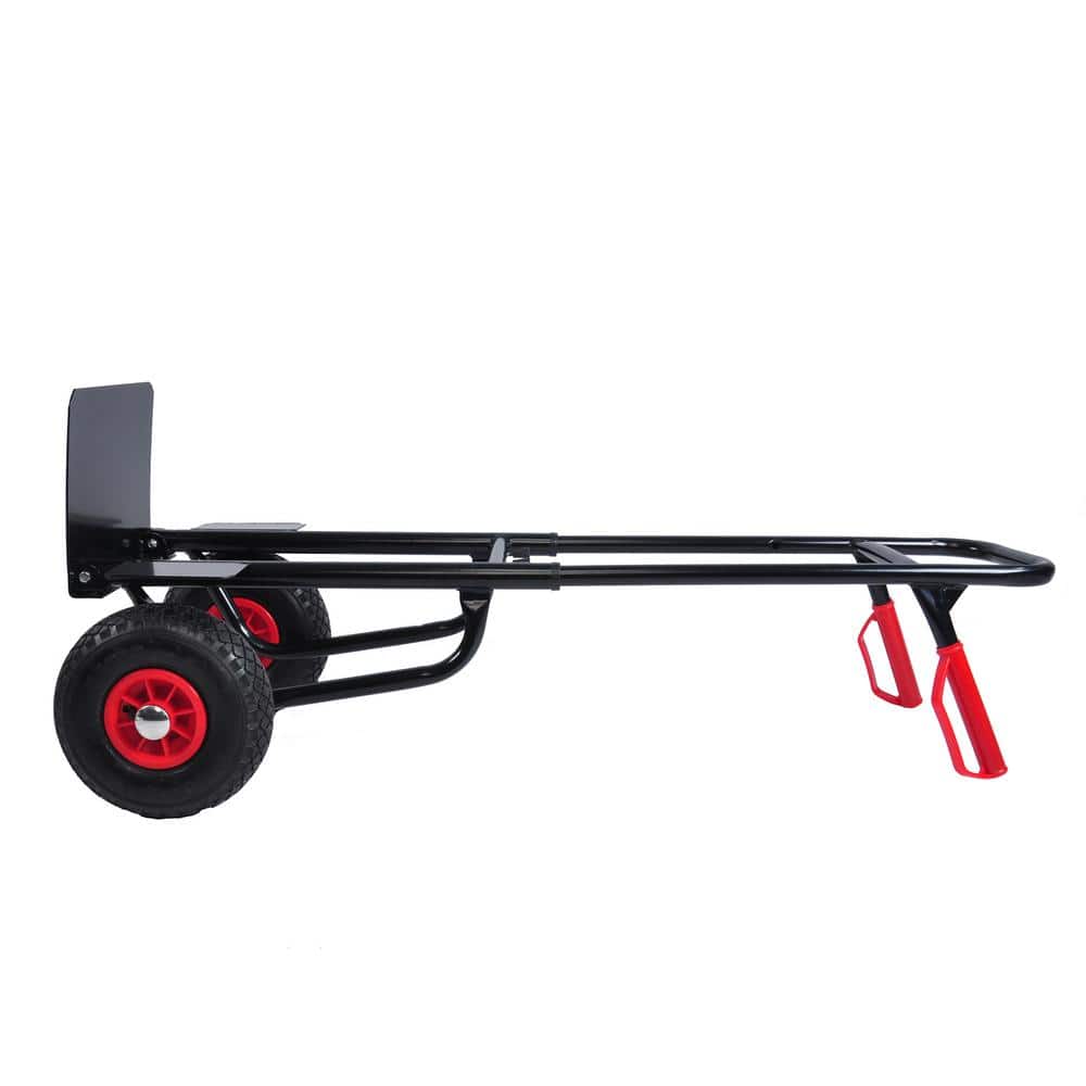 1.5 cu. ft. Metal Garden Cart, 2-Large and 2-Small Wheels, 10 in. Rubber Wheels, Black - Hercitys