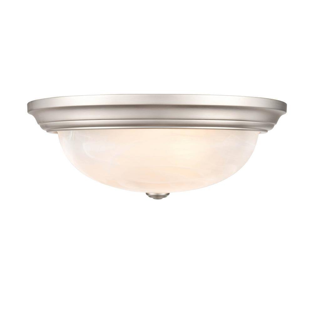 3-Light 5.5 in. Satin Nickel Hardwired Flushmount (1-Pack) - Hercitys