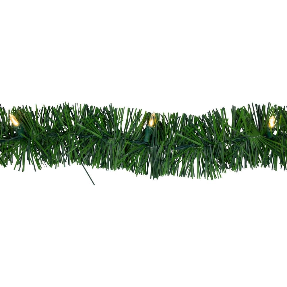 18 ft. x 3 in. Pre-Lit Pine Artificial Christmas Garland Warm White LED Lights - Hercitys