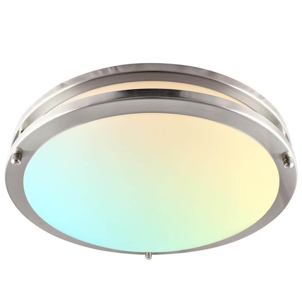 18-Watt 14 in. 3 Color Selectable LED 2700K/3000K/3500K/4000K/5000K Flush Mount Dimmable Fixture 1440 Lumens ETL Listed - Hercitys