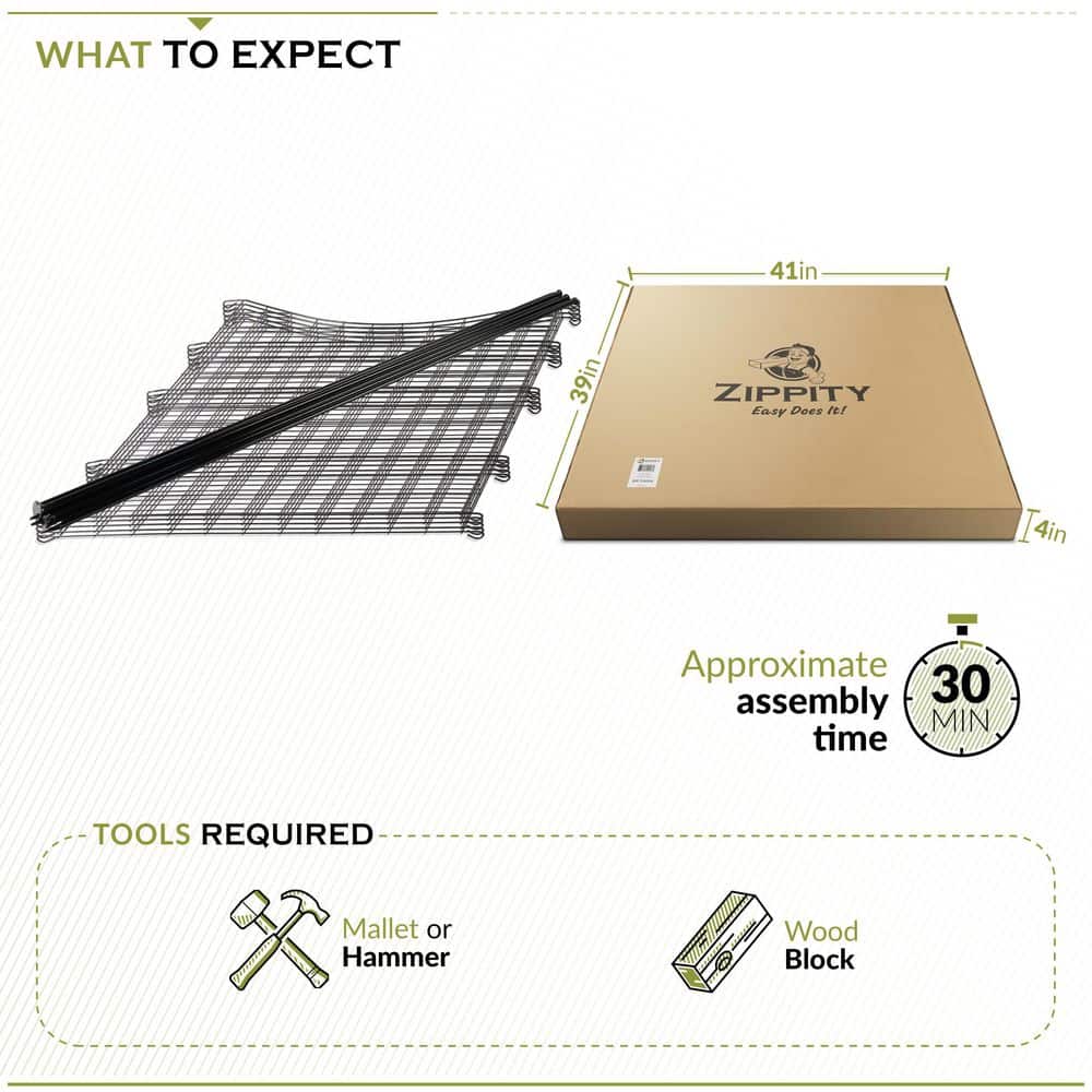 3.25 ft. H x 3 ft. W Zippity Black Metal Garden Fence Panel with Stakes (5-pack) - Hercitys