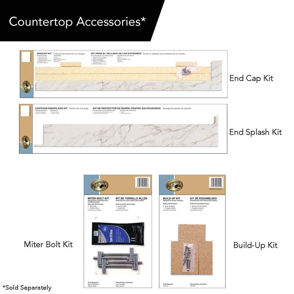 10 ft. Right Miter Laminate Countertop in Textured Anzio Marble with Waterfall Edge and Integrated Backsplash - Hercitys
