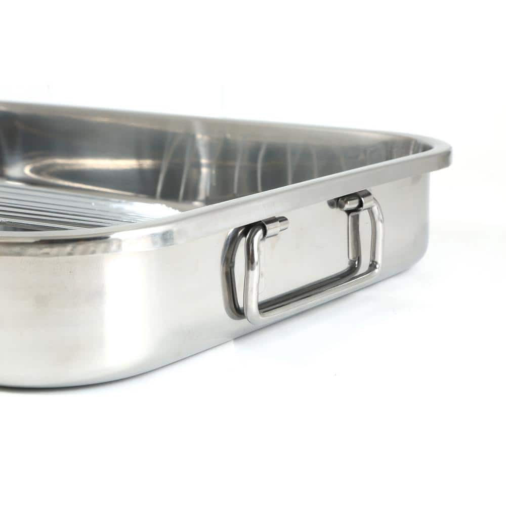 16.5 in. Stainless Steel Lasagna and Roasting Pan with Rack - Hercitys