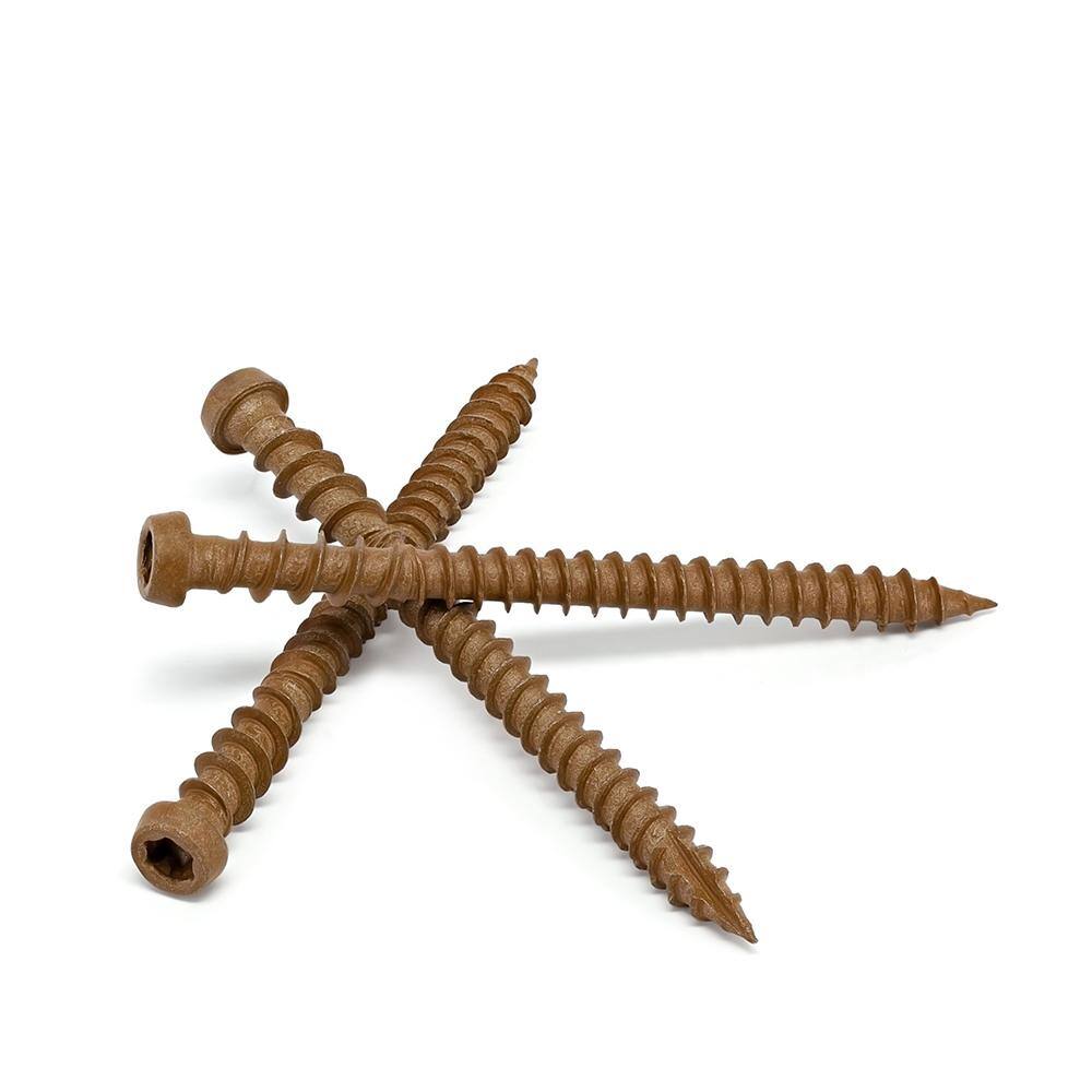 2-Pack #10 x 2-1/2 in. Brown Star Drive Pan-Head Composite Deck Screws (10 lb. / 742-Piece) - Hercitys