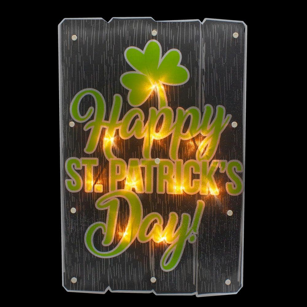 17 in. Lighted Happy St. Patrick’s Day Window Silhouette Decoration - Hercitys