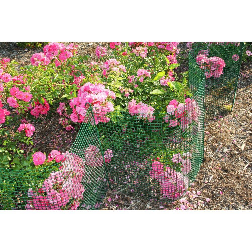 18 in. Vinyl Tall Green Coated Galvanized Steel Expandable Modular Garden Fencing System - Hercitys