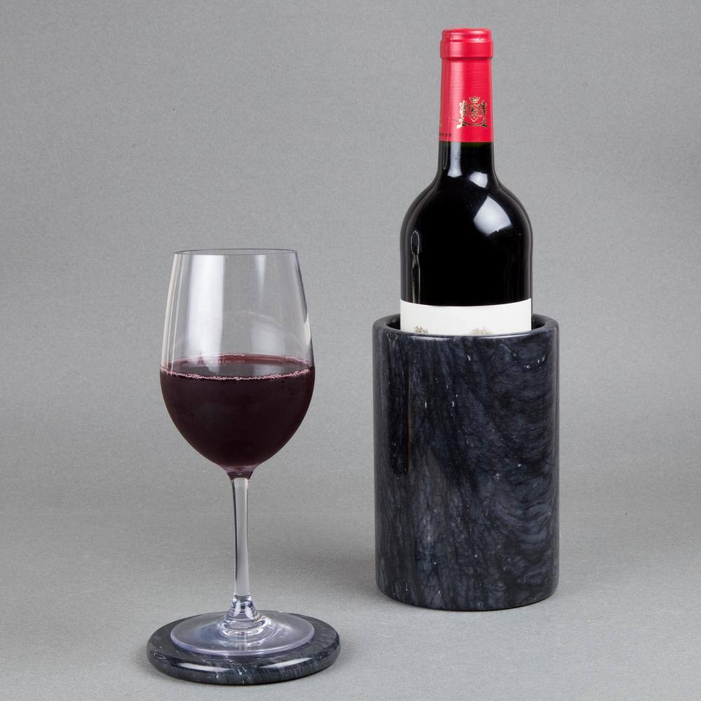 4.5 in. x 6 in. H Wine Cooler in Black Marble - Hercitys