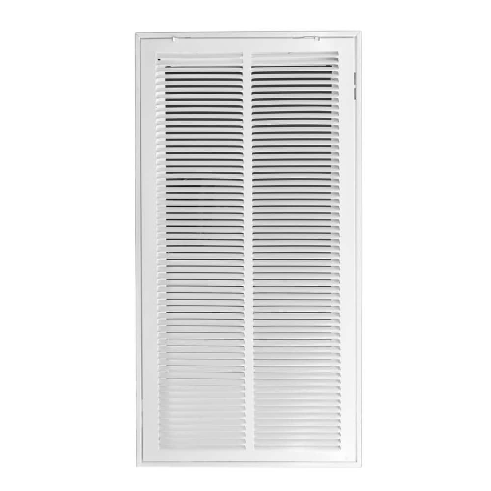 14 in. Wide x 30 in. High Return Air Filter Grille of Steel in White - Hercitys