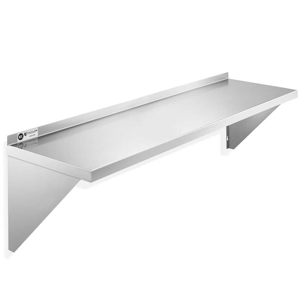 48 in. W x 14 in. D Stainless Steel Wall Mounted Shelf, Restaurant, Kitchen, Laundry, NSF Certified Garage Wall Shelf - Hercitys