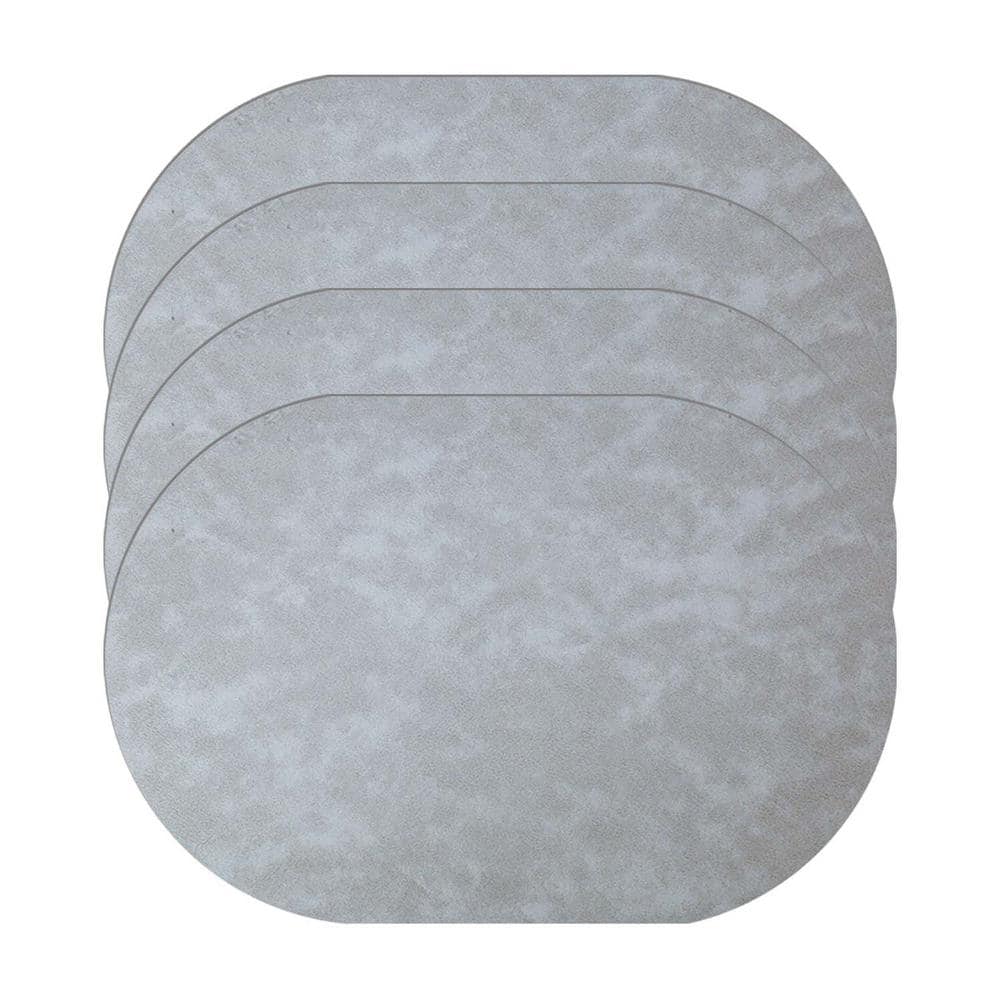 11.8 in. x 17.5 in. Double-Sided Waterproof Placemats, Leather Placemats in Grays (Set of 4) - Hercitys